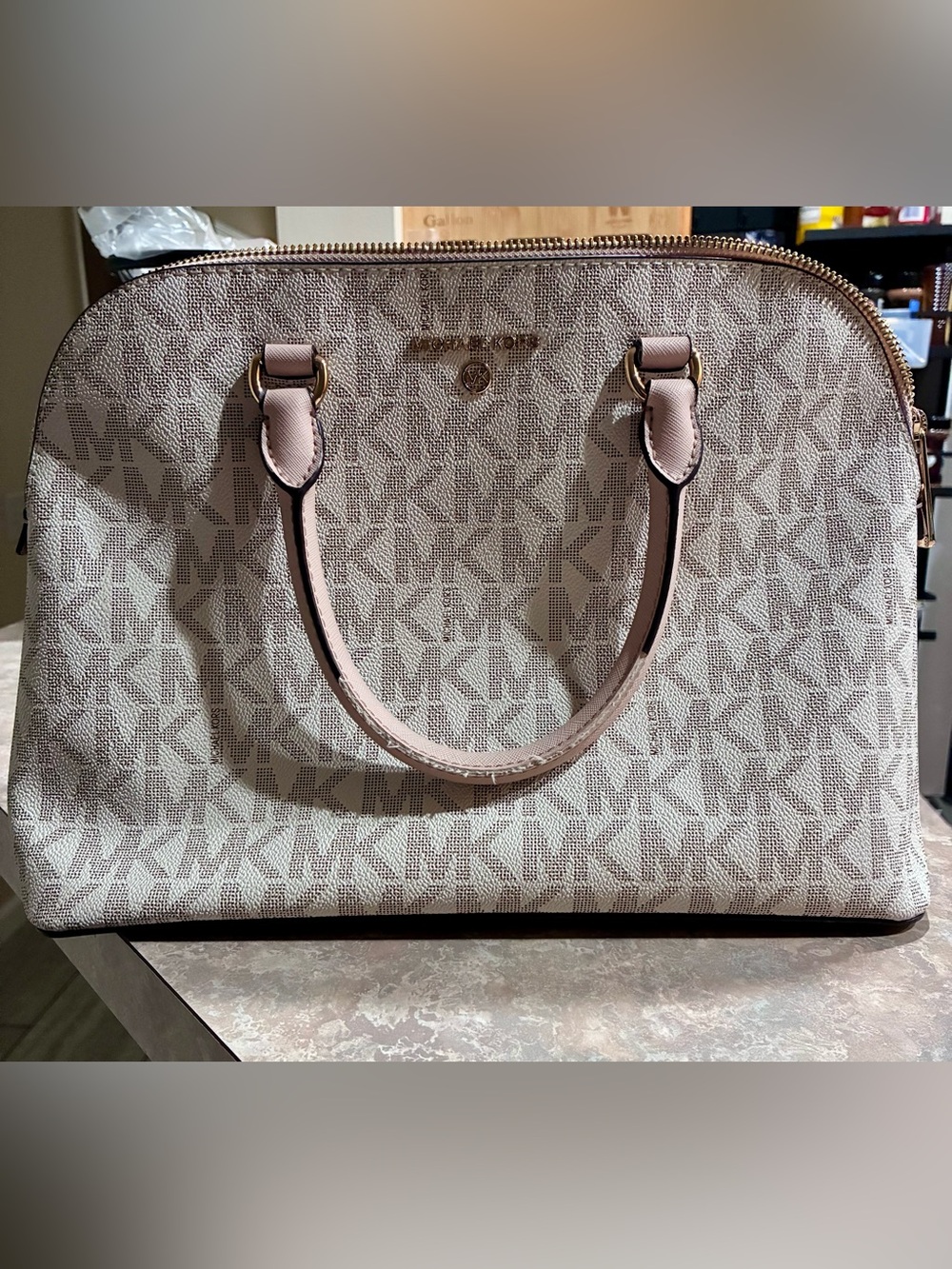 Michael Kors cream Dome Satchel bag